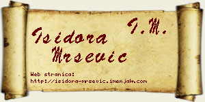 Isidora Mršević vizit kartica
